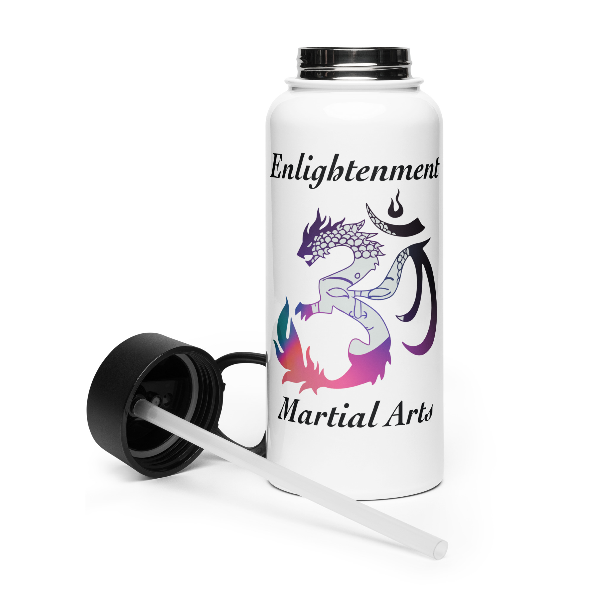 Stainless steel water bottle with a straw lid - Image 2