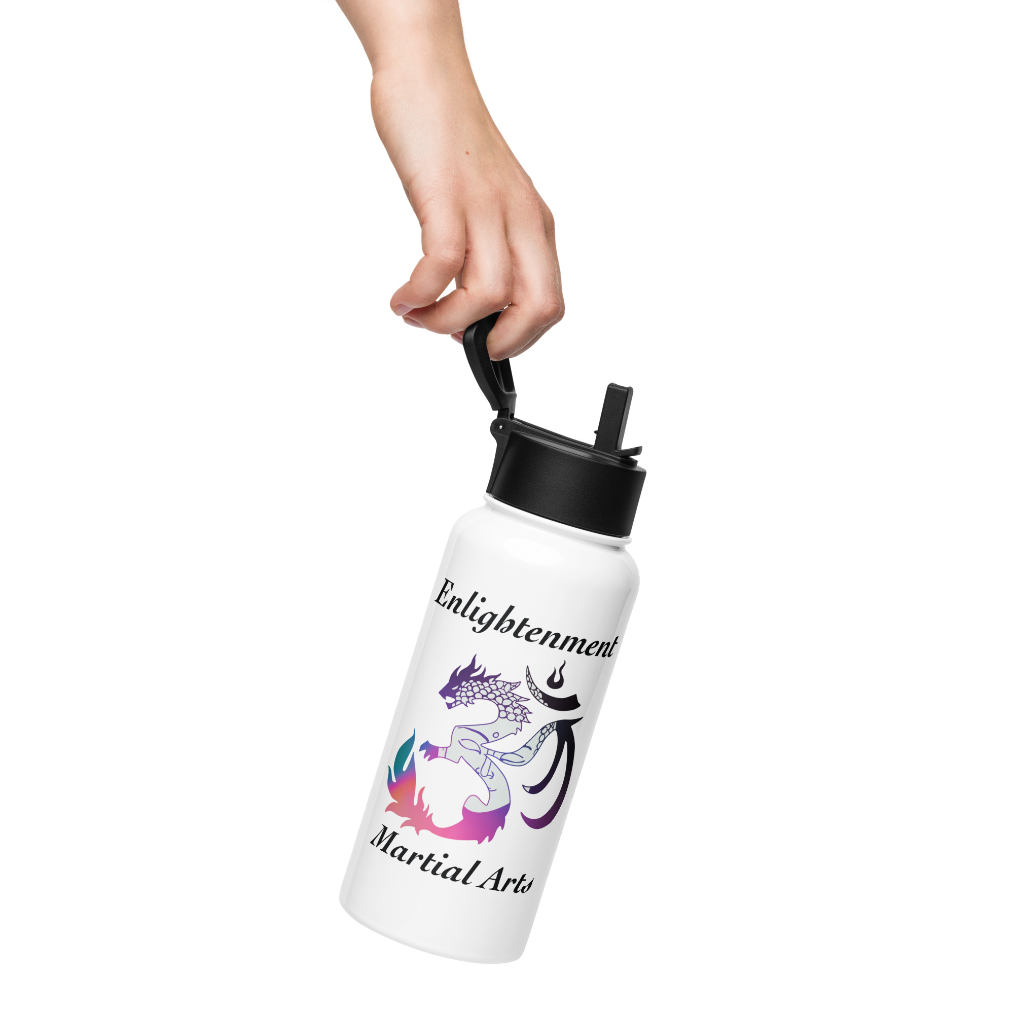 Stainless steel water bottle with a straw lid - Image 3